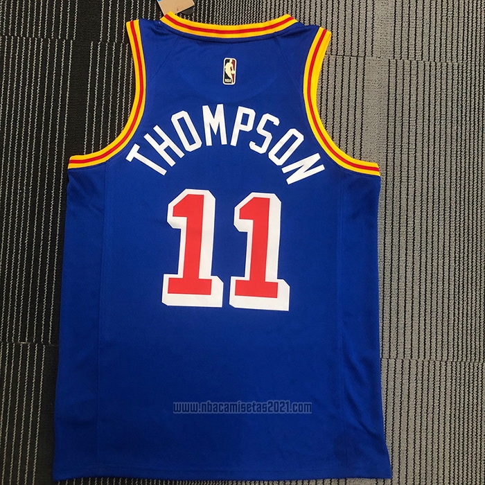 Camiseta Golden State Warriors Klay Thompson #11 75th Anniversary Azul